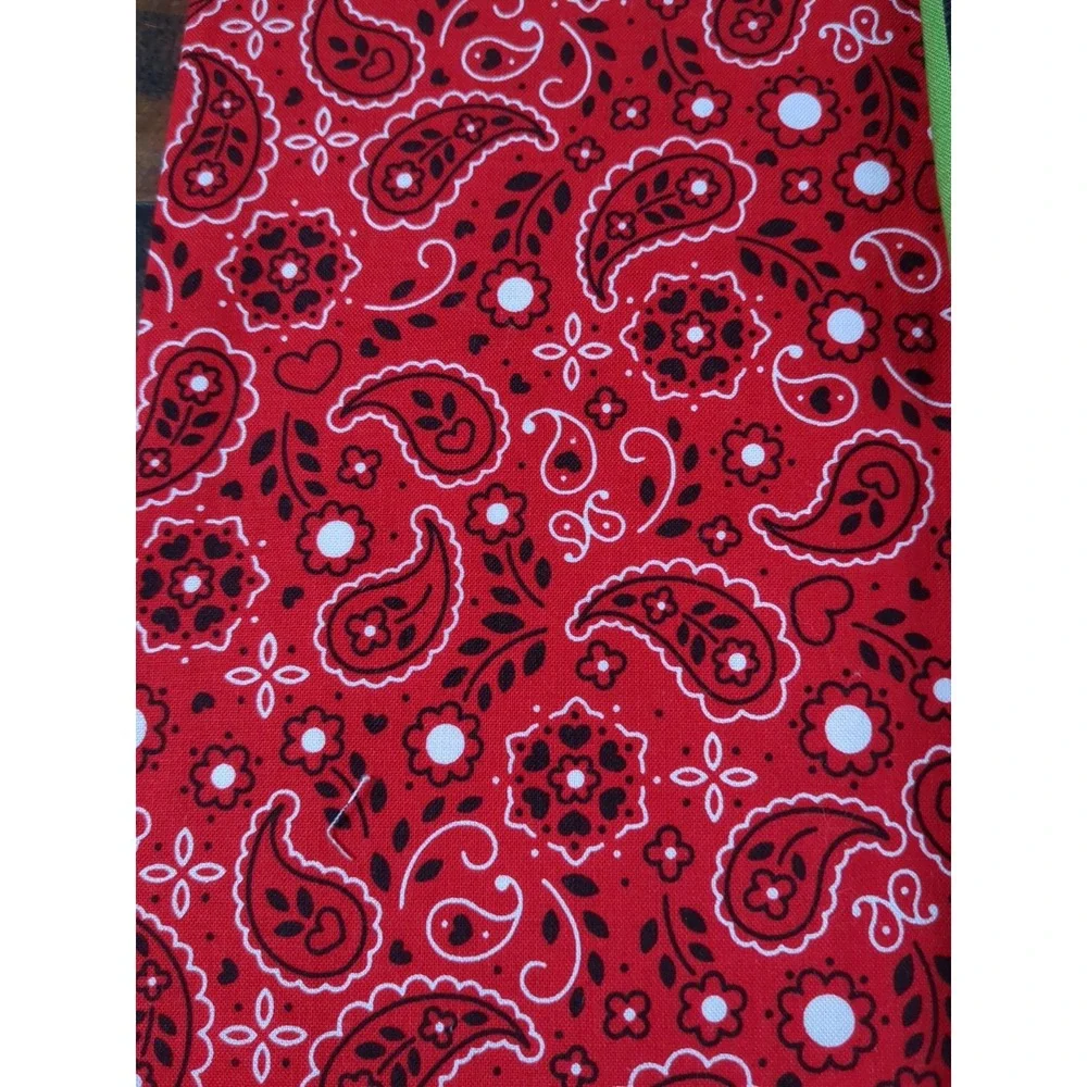 Lot of Fabric pizza burgers fruit‎ veggies knives paisley fries red, blue, black